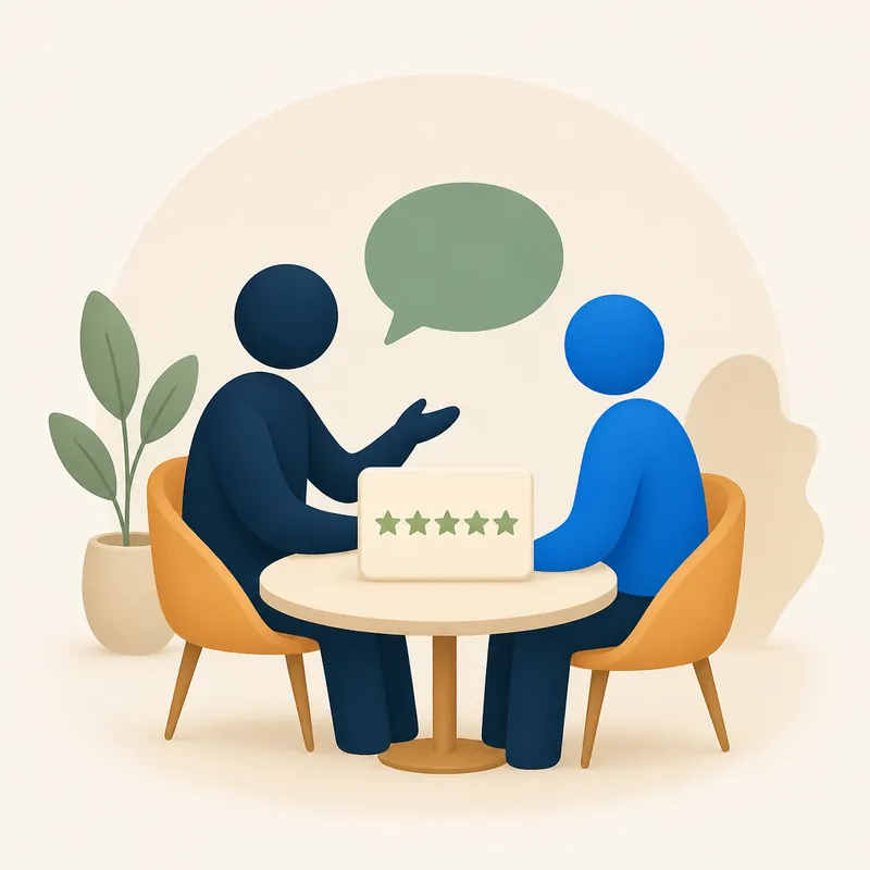 A mentor and learner reviewing progress together